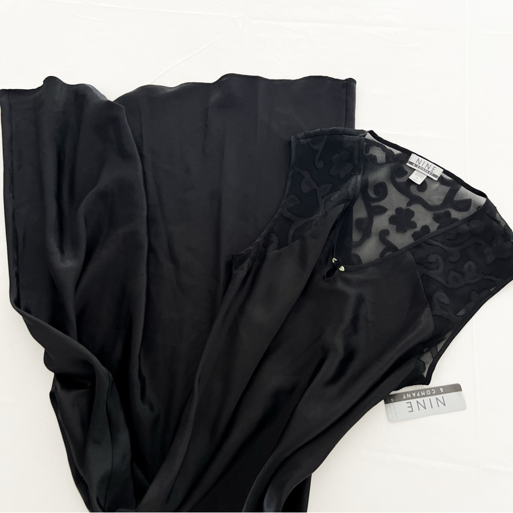 Nine & Co. Black Sheer Floral Chemise